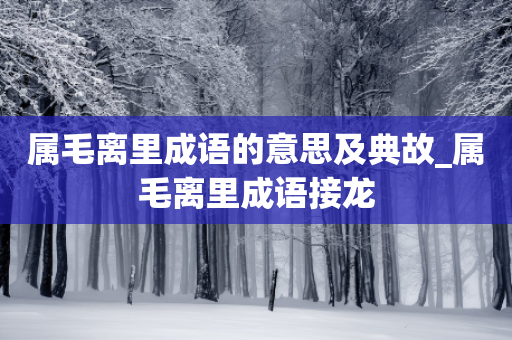 属毛离里成语的意思及典故_属毛离里成语接龙