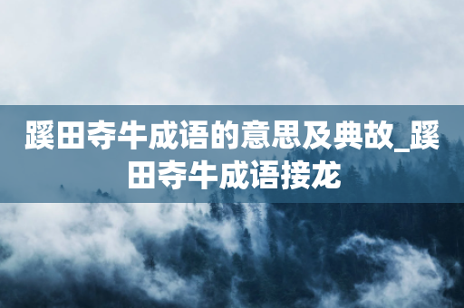 蹊田夺牛成语的意思及典故_蹊田夺牛成语接龙