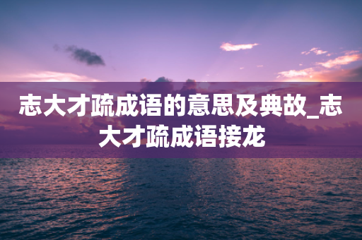 志大才疏成语的意思及典故_志大才疏成语接龙