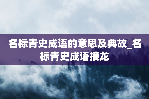 名标青史成语的意思及典故_名标青史成语接龙