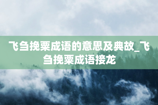 飞刍挽粟成语的意思及典故_飞刍挽粟成语接龙