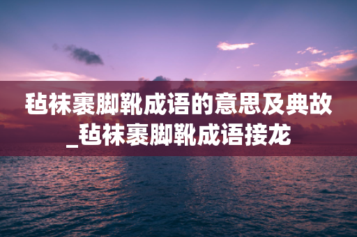 毡袜裹脚靴成语的意思及典故_毡袜裹脚靴成语接龙