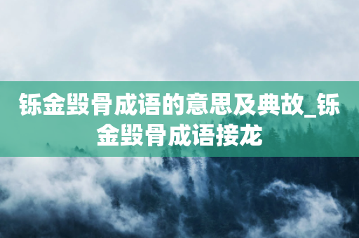 铄金毁骨成语的意思及典故_铄金毁骨成语接龙