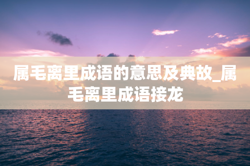 属毛离里成语的意思及典故_属毛离里成语接龙