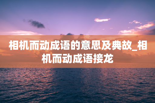 相机而动成语的意思及典故_相机而动成语接龙