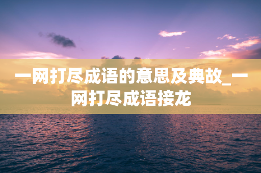 一网打尽成语的意思及典故_一网打尽成语接龙