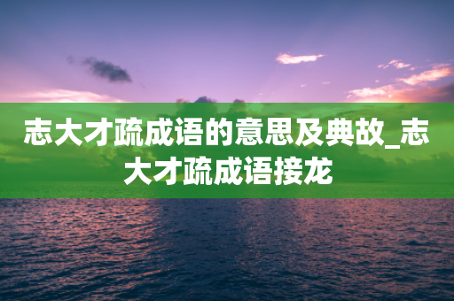 志大才疏成语的意思及典故_志大才疏成语接龙